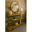 Ver imagem 1 de Buffet Aparador Madeira Natural Estrutura em Ferro Robusto