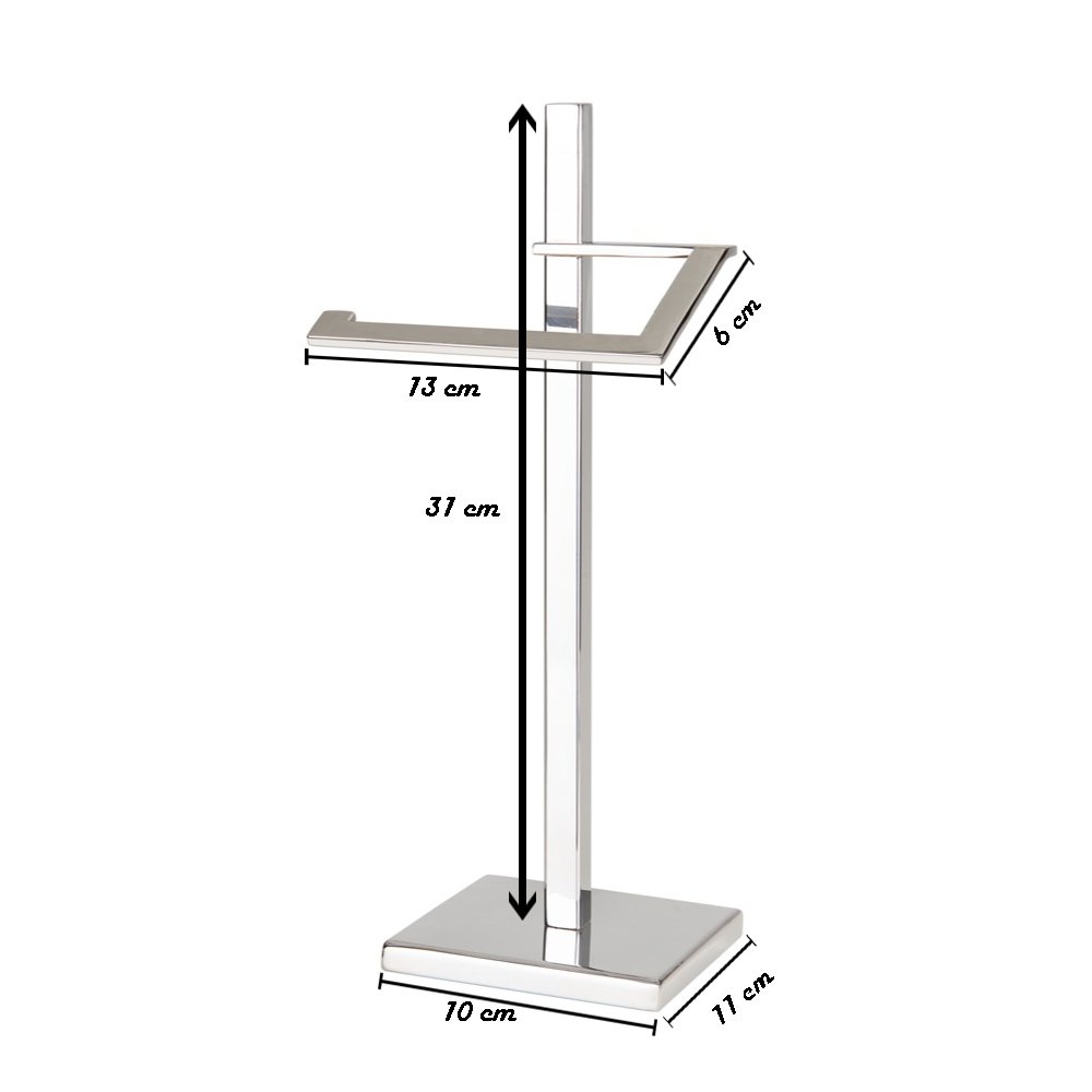 Toalheiro Vertical de Bancada Porta Toalhas 33cm de Altura Aço Inox Polido Linha Larissa Stainless - 8