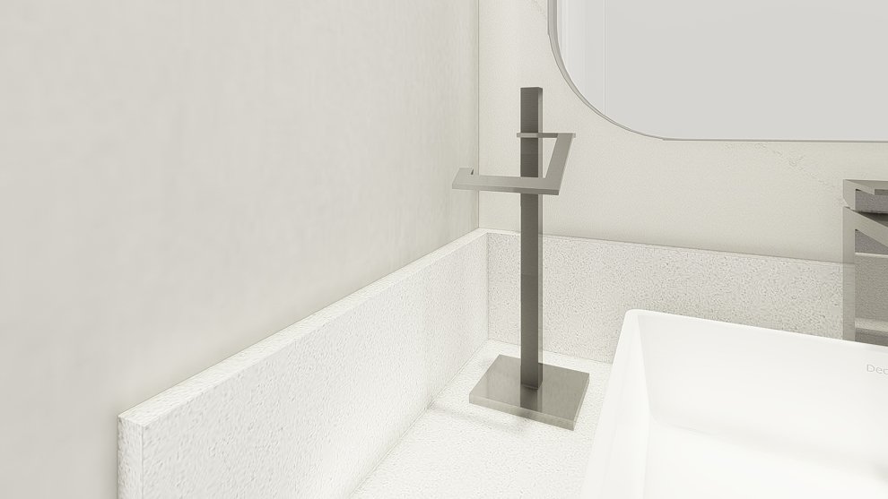 Toalheiro Vertical de Bancada Porta Toalhas 33cm de Altura Aço Inox Polido Linha Larissa Stainless - 7