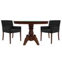 Ver imagem 1 de Mesa de Jogos Carteado Redonda Montreal Tampo Reversível Imbuia com 2 Cadeiras Vicenza Preto Fosco