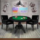 Ver imagem 7 de Mesa de Jogos Carteado Redonda Montreal Tampo Reversível Preto com 2 Cadeiras Liverpool Corino