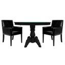 Ver imagem 1 de Mesa de Jogos Carteado Redonda Montreal Tampo Reversível Preto com 2 Cadeiras Liverpool Corino