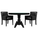 Ver imagem 1 de Mesa de Jogos Carteado Redonda Montreal Tampo Reversível Preto com 2 Cadeiras Liverpool Corino