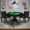 Ver imagem 7 de Mesa de Jogos Carteado Redonda Montreal Tampo Reversível Preto com 2 Cadeiras Liverpool Corino