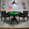 Mesa de Jogos Carteado Redonda Montreal Tampo Reversível Preto com 2 Cadeiras Liverpool Corino - 7