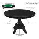 Ver imagem 2 de Mesa de Jogos Carteado Redonda Montreal Tampo Reversível Preto com 2 Cadeiras Liverpool Corino