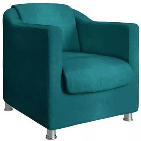 Poltrona Decorativa Luiza Animale Azul Turquesa