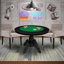 Ver imagem 7 de Mesa de Jogos Carteado Redonda Montreal Tampo Reversível Preto com 2 Cadeiras Vicenza Nude - Gran