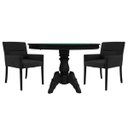 Ver imagem 1 de Mesa de Jogos Carteado Redonda Montreal Tampo Reversível Preto com 2 Cadeiras Vicenza Preto Fosco