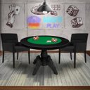 Ver imagem 7 de Mesa de Jogos Carteado Redonda Montreal Tampo Reversível Preto com 2 Cadeiras Vicenza Preto Fosco