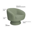 Ver imagem 3 de Poltrona Decorativa Liz Giratória Bouclé Verde Claro - Nexta Casa