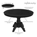 Ver imagem 2 de Mesa de Jogos Carteado Montreal Redonda Tampo Reversível Preto com 6 Cadeiras Liverpool Corino