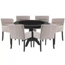 Ver imagem 1 de Mesa de Jogos Carteado Montreal Redonda Tampo Reversível Preto com 6 Cadeiras Vicenza Nude - Gran