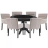 Mesa de Jogos Carteado Montreal Redonda Tampo Reversível Preto com 6 Cadeiras Vicenza Nude - Gran - 1