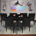 Ver imagem 7 de Mesa de Jogos Carteado Montreal Redonda Tampo Reversível Preto com 6 Cadeiras Vicenza Preto Fosco