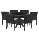 Ver imagem 1 de Mesa de Jogos Carteado Montreal Redonda Tampo Reversível Preto com 6 Cadeiras Vicenza Preto Fosco
