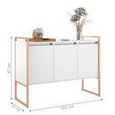 Ver imagem 3 de Buffet 3 Portas Rouxe Montana MDP 120cm Branco e Cobre Casah