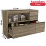 Armário de Cozinha Balcão de Pia 120cm 1 Porta 4 Gavetas G746 Maxxi Kappesberg - Nogal - 3