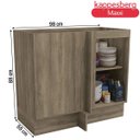 Ver imagem 3 de Armário de Cozinha Balcão de Canto 98cm 1 Porta G748 Maxxi Kappesberg - Nogal
