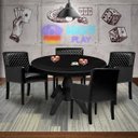 Ver imagem 7 de Mesa de Jogos Carteado Montreal Redonda Tampo Reversível Preto com 4 Cadeiras Liverpool Corino