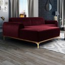 Ver imagem 6 de Sofá 300cm 5 Lugares Chaise Esquerdo Pés Gold B-278 Marsala
