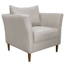 Ver imagem 1 de Poltrona Decorativa Sala de Estar Pés Palito Lubbock Couro Off White - Gran Belo