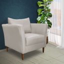 Ver imagem 6 de Poltrona Decorativa Sala de Estar Pés Palito Lubbock Couro Off White - Gran Belo