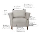Ver imagem 2 de Poltrona Decorativa Sala de Estar Pés Palito Lubbock Couro Off White - Gran Belo