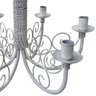 Lustre Branco de Ferro Artesanal Decorado para Iluminação Interna - 5
