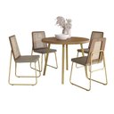 Ver imagem 1 de Conjunto Sala de Jantar 4 Cadeiras Varese Carraro Carvalho Dourado
