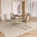 Ver imagem 4 de Conjunto Sala de Jantar 4 Cadeiras Varese Carraro Carvalho Dourado