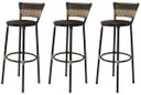Ver imagem 1 de Kit 3 Banquetas Bistrô Aço Junco Sintetico Degrade Assento Marrom