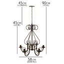 Ver imagem 2 de Lustre de Ferro com 6 Braços Artesanal pelo do Brasil