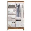 Ver imagem 3 de Guarda Roupa Solteiro Chile 4p 103 Cm Naturale Branco Moval
