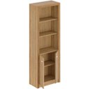 Ver imagem 2 de Estante Armário Alta Livreiro Multiuso Office 2 Portas Amêndoa