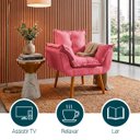 Ver imagem 4 de Kit 2 Poltronas Decorativas Reforçada para Sala Alice para Recepção Manicure Escritório Suede