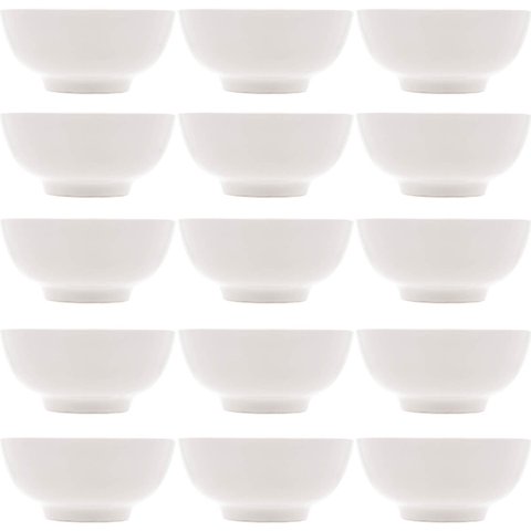 15 Bowls de Porcelana Branca Lyor 540ml Cumbucas Clean para Açaí Restaurante Sorveteria