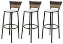 Ver imagem 1 de Kit 3 Banquetas Bistrô Aço Junco Sintetico Degrade Assento Branco