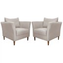 Ver imagem 1 de Kit 2 Poltronas Decorativa Sala de Estar Pés Palito Lubbock Couro Off White - Gran Belo