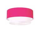 Ver imagem 1 de Plafon Duplo Cilíndrico Vivare Md-3062 Cúpula Tecido 45x40cm - Bivolt Rosa-pink-branco 127/220v