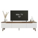 Ver imagem 5 de Rack para Tv até 75 Polegadas 180 Cm 2 Portas 1 Gaveta Rustic/branco Dune Madesa
