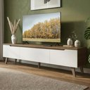 Ver imagem 1 de Rack para Tv até 75 Polegadas 180 Cm 2 Portas 1 Gaveta Rustic/branco Dune Madesa