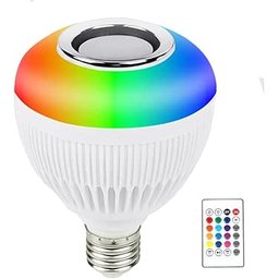 Lâmpada Musical Caixa Som 12w Bluetooth Luz Led Rgb com Controle - 1