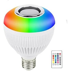 Lâmpada Musical Caixa Som 12w Bluetooth Luz Led Rgb com Controle