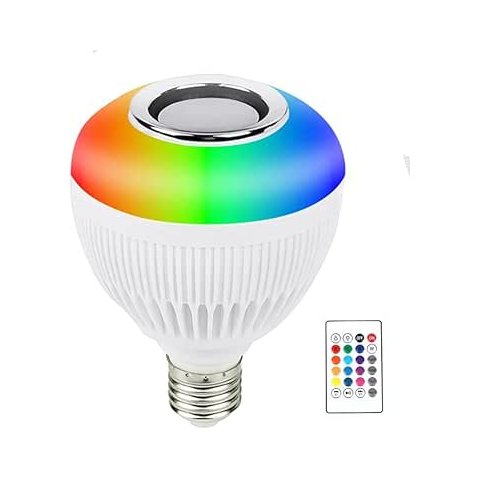 Lâmpada Musical Caixa Som 12w Bluetooth Luz Led Rgb com Controle