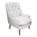 Ver imagem 3 de Kit Poltrona Lille e Puff Suede Branco - Dominic Decor