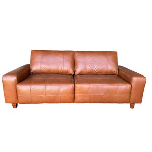Sofá de Couro 2 Lugares 160cm Asgand Conhaque - Mozzelar