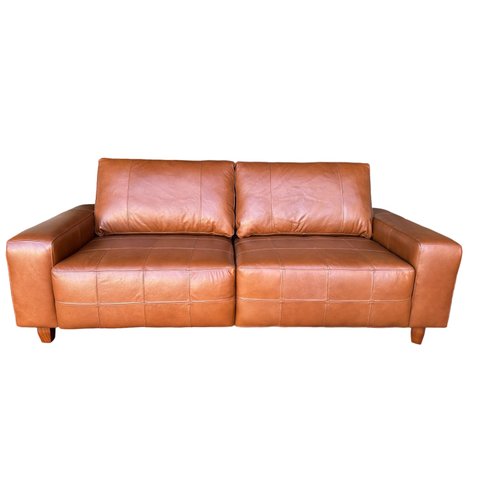 Sofá Decorativo Sala de Estar Asgand 2 Lugares 160cm Couro Conhaque - Mozzelar