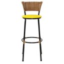 Ver imagem 2 de Banqueta Bistrô Aço Junco Fendi Assento Amarelo