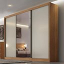 Ver imagem 2 de Guarda Roupa Casal Duna 3 Portas 8 Gavetas Cumaru 25 Fendi com Espelho – Novo Horizonte